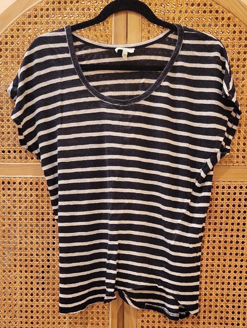 Joie Navy and White Striped Short Sleeve Tee